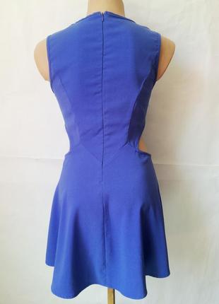 Синє волошкове міні плаття сукня з розрізами без рукавів glamorous2 фото