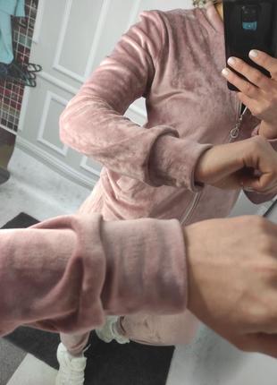 Женский велюровый костюм кофта на змейке и штаны. женский плюшевый костюм