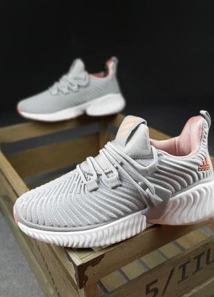 Женские кроссовки adidas alphabounce instinct серые с пудрой3 фото