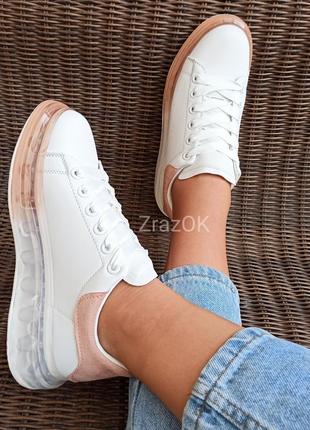 Белые пудровые кроссовки кеды ботинки слипоны в стиле mcqueen  білі пудрові кросівки кеди черевики сліпони5 фото