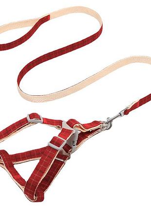 Шлея для собак с поводком pipitao 165510 cage red 1.5*120 cm