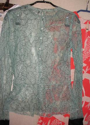 Блуза блузка з баскою zara сітка гипюр мереживо5 фото