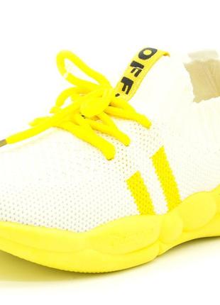 Кросівки для дівчинки lion біло-жовтий (k931-3 yell (28 (16,5 см)) 30 (17,5 см)