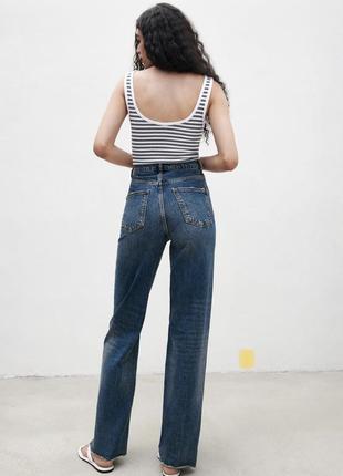 Базовое трикотажное боди в рубчик от zara майка зара боді в рубчик з вирізом