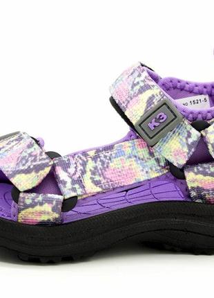 Сандали для девочки eebb фіолетово-черный (1521-5 purple-black (28 (18 cм)) 29 (18,5 см)