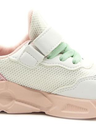 Кросівки для дівчинки kimbo біло-рожевий (yf712-2c white-pink (26 (16 см)) 28 (17 см)3 фото