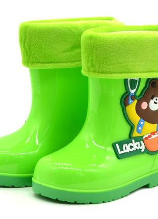 Резиновые ботинки для хлопчика bbt kids зеленый (m5175 green (25-150 мм) 28-180 мм3 фото