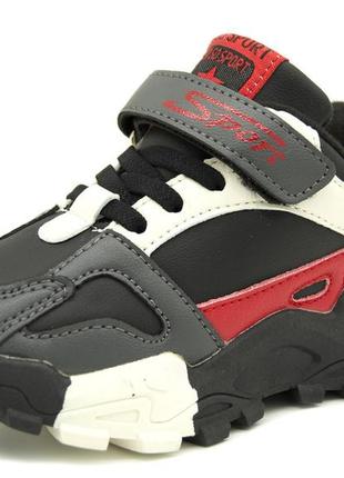 Кроссовки демисезонные ботинкисезонні для мальчика kimbo черно-красный (zy375-2k black-red (27 (16,5 см)) 28 (17 см)2 фото