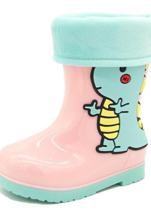 Резиновые сапоги для девочки bbt kids розово-голубой (m6012 pink-blue (25-150 мм) 26-160 мм2 фото