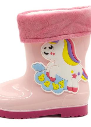 Резиновые сапоги для девочки bbt kids розовый (m5895-1 pink (25-150 мм) 27-170 мм