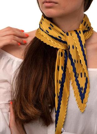 Платок для женщин bruno rossi желто-синий (go2307 yellow-blue (60*60 см)3 фото
