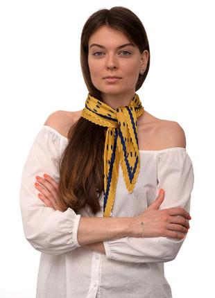 Платок для женщин bruno rossi желто-синий (go2307 yellow-blue (60*60 см)2 фото