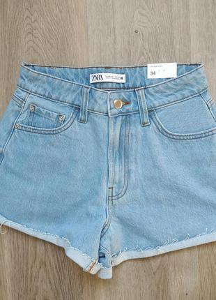 Новые джинсовые шорты zara xs 347 фото