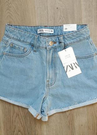 Новые джинсовые шорты zara xs 349 фото