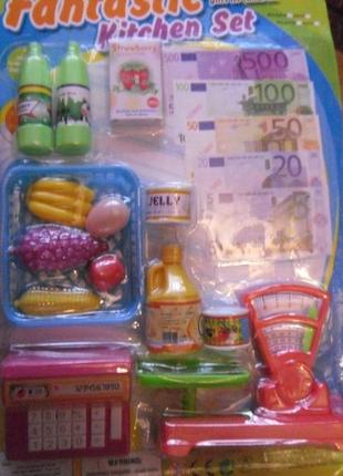 Магазин ваги,продукти,каса, на планшеті