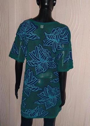 Платье сетка плотная с нашитыми цветами от h&m швеция бренд2 фото
