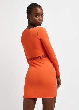 Оранжевое облегающее платье от river island!3 фото