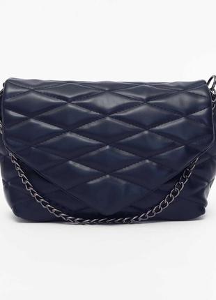 Женская сумка «шарлотта» темно синяя1 фото