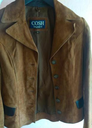 Замшевый жакет пиджак с кожаными вставками cosh
