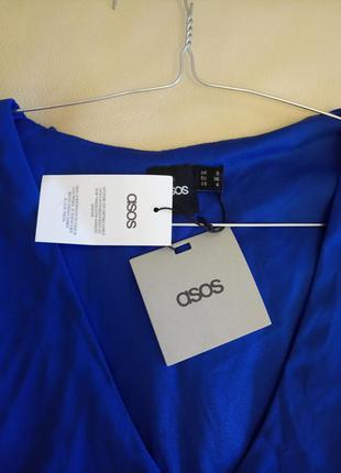 Платье asos, шифон, синий цвет3 фото