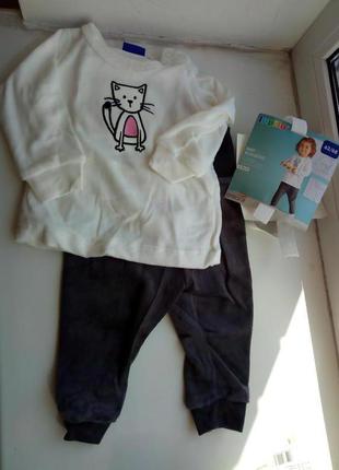 Комплект на девочку велюр 74-80 см lupilu