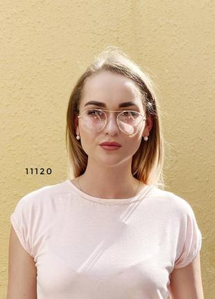 Іміджеві окуляри в золотистій оправі к. 11120