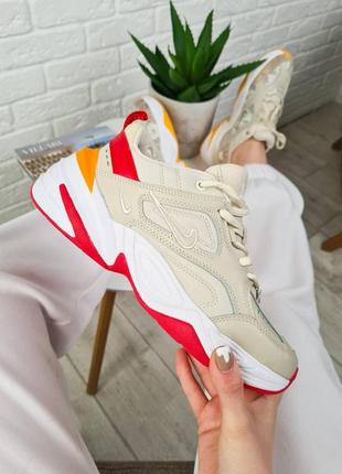 Кросівки nike m2k tekno beige red3 фото