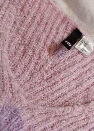 Розовый укороченный свитер травка пушистый3 фото