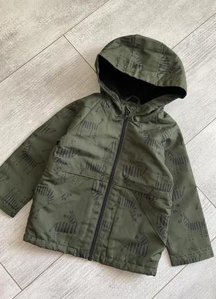 Куртка ветровка в зебры на флисе годик 12-18 мес