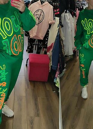 Стильный яркий цветной костюм, турция.4 расцветки.