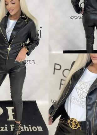 Нереально стильний шкіряний костюм з косухою, туреччина.