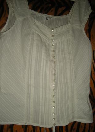 Блуза жіноча білосніжна"m&co"р. 14,індія,98%бавовна,2%металік.2 фото