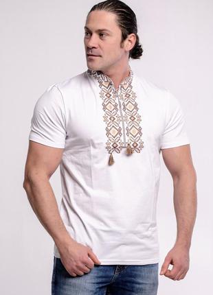 Вышиванка вышитая футболка чоловіча вишита футболка трикотажна вишиванка
