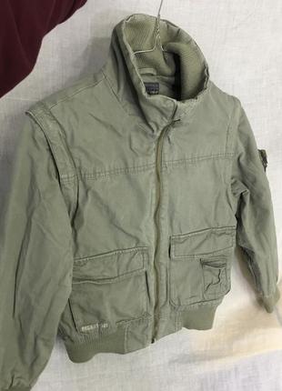 Дестская куртка 8-9 лет хаки болотный цвет 2 в 1 жилетка два в одном для мальчика h&m