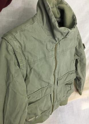 Дестская куртка 8-9 лет хаки болотный цвет 2 в 1 жилетка два в одном для мальчика h&m2 фото