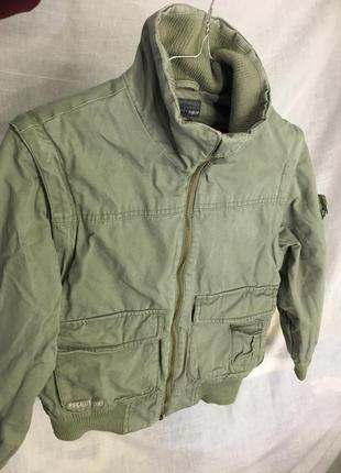 Дестская куртка 8-9 лет хаки болотный цвет 2 в 1 жилетка два в одном для мальчика h&m4 фото