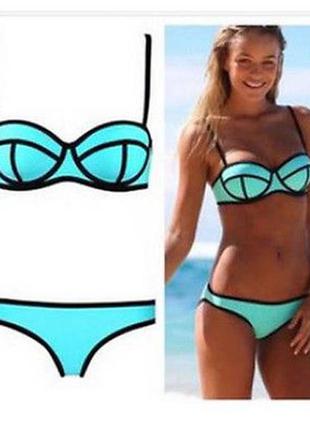 Бирюзовый купальник triangl с пуш ап