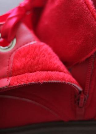 Женские ботинки тимберленды замшевые красные молния шнуровка 37 38 405 фото