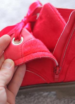 Женские ботинки тимберленды замшевые красные молния шнуровка 37 38 402 фото