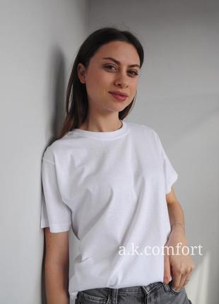 Базова біла однотонна футболка2 фото