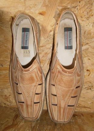 Туфлі чоловічі літні бежеві натуральна шкіра перфорація польща4 фото