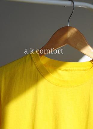 Футболка базова однотонна 100 % бавовна oversize жовта2 фото