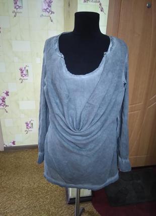 Интересная модель! тоненькая натуральная блуза серая варенка kenny s. р.12