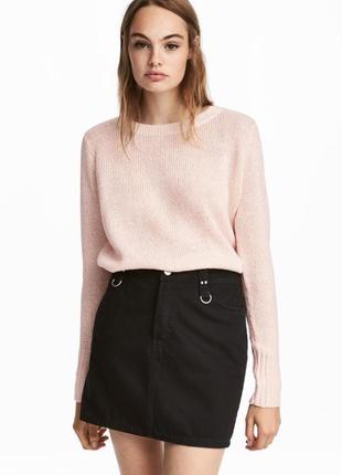 Розово-белый укороченный свитер h&m