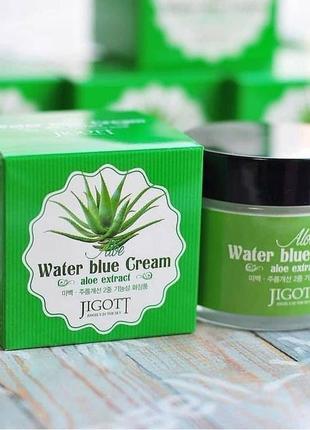 Успокаивающий крем с алоэ jigott aloe water blue cream, 70мл1 фото
