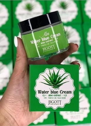 Успокаивающий крем с алоэ jigott aloe water blue cream, 70мл2 фото