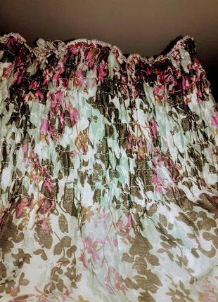 Длинное шифоновое платье бюстье в пол летнее макси резинка6 фото