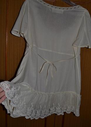 Легка повітряна туніка - блузочка оверсайз river island з двома видами мережива