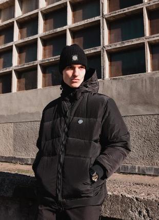 Пуховик с капюшоном stone island