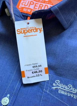 Мужская аккуратная хлопковая рубашка с длинным рукавом superdry8 фото